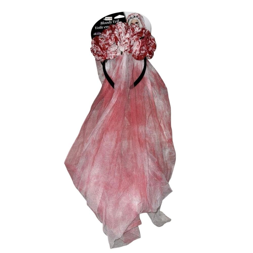New Gothic Bride Veil Halloween Day of Dead Horror Bloody Costume Accessory